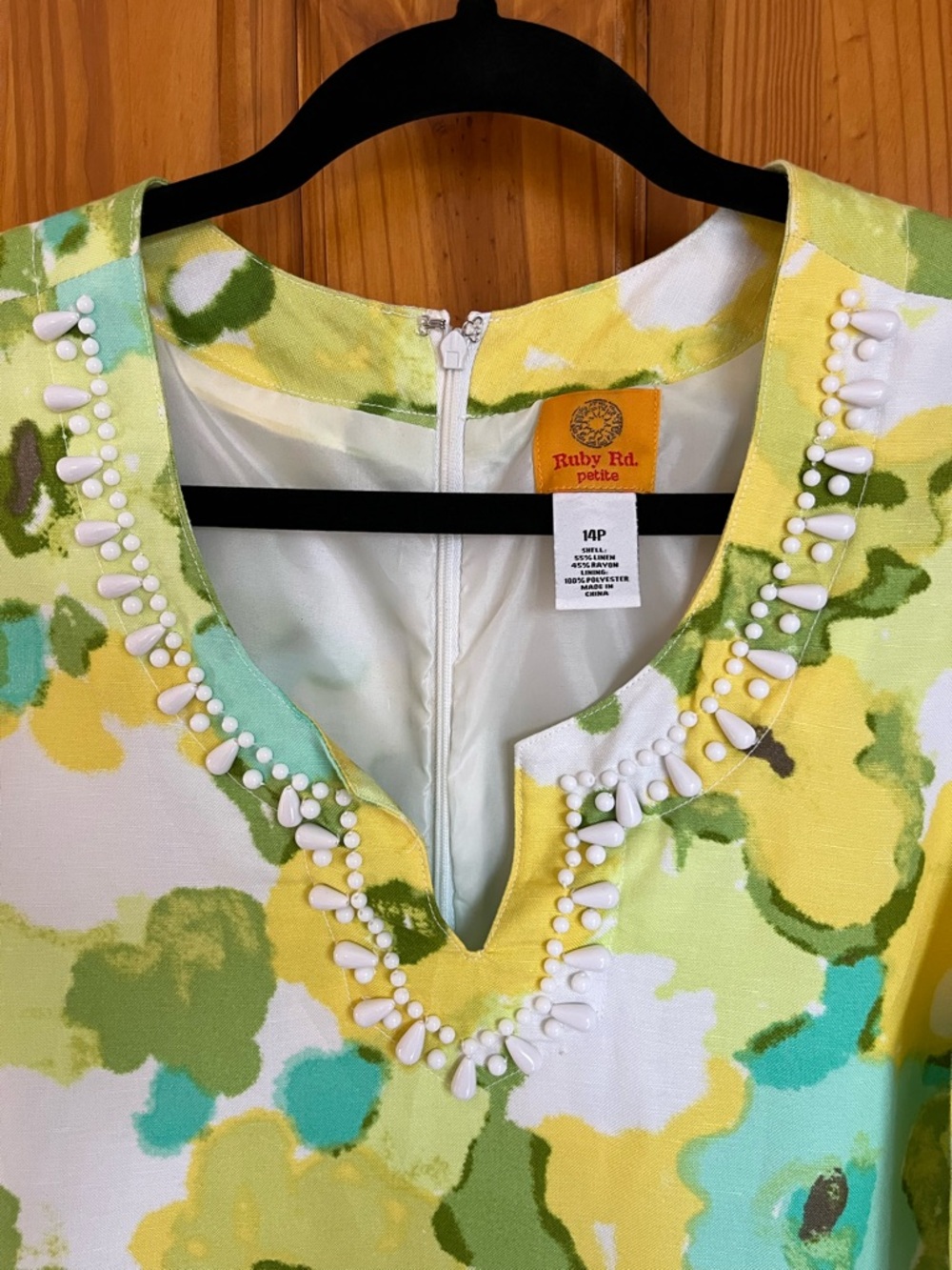 Ruby Rd. Yellow and White Embellished Petite Dress - Picture 4 of 4